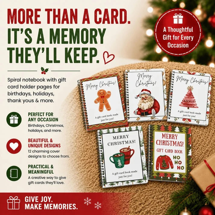 Christmas Gift Card -Book -Surprises On Every Page Hardcover & Durability Line